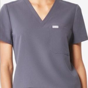 Figs charcoal one pocket scrub top